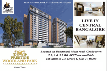Book 2.5, 3 & 3.5 BHK Apts at Prestige Woodland Park in Bangalore
