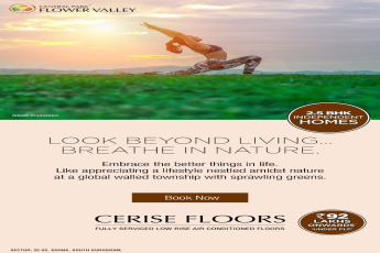 Book now cerise floors apartments start from Rs 92 Lakh onwards under PLP at Central Park Flower Valley in Gurgaon