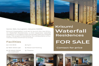 Krisumi Waterfall Residences: A Touch of Japan in Sector 36A, Gurgaon - Luxury Apartments Available
