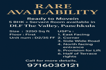 Explore the Rare Ready-to-Move 5 BHK in DLF The Valley || Secure Your Corner Unit in Panchkula Now || Premium Living Awaits in DLF The Valley