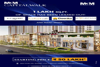 M3M Capitalwalk investment starting from Rs 50 Lac onwards.