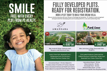 Book a plot today to build your dream villa at PC Realty Properties in Bangalore