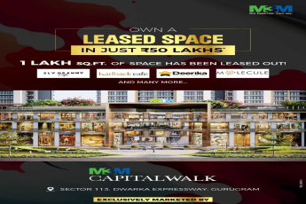 Onw a leased space in just Rs 50 Lac at M3M Capital Walk in Sector 113, Gurgaon