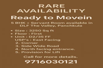 Move-In Ready 5 BHK at DLF The Valley || Exclusive 5 BHK Availability in Panchkula || Secure Your Rare 5 BHK at DLF The Valley