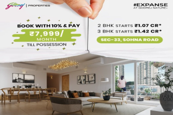 Book with 10% & pay Rs 7999 per month till possession at Godrej Nature Plus in Sohna, Gurgaon