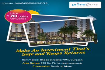 Enjoy 11% assured returns by investing in ready to move commercial shops at Conscient Prime Corner in Sector 99A, Gurgaon