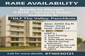 Ready to Move 5 BHK in DLF The Valley Panchkula || Rare Opportunity at DLF The Valley Panchkula || Secure Your 5 BHK in DLF The Valley Today