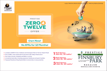 Own now no EMIs for 12 Months at Prestige Finsbury Park, Bangalore