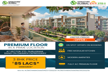 Fully air-conditioned homes along with a modular kitchen. dedicated terrace garden at Signature Global City 37D 2, Gurgaon
