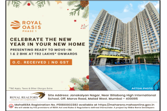 Presenting ready to move-in 1 BHK Rs 92 Lac at Royal Oasis in Malad West, Mumbai