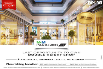 Last opportunity to own double height shop at M3M Paragon 57, Gurgaon