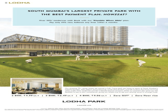 Pay only 25% now, balance any time within 6 months at Lodha The Park, Mumbai