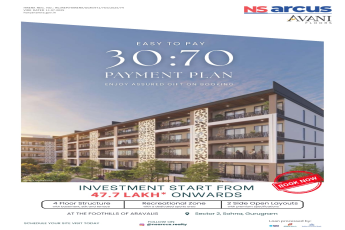 Discover Luxury at NS Arcus Avani Floors, Sector 2 Sohna, Investment from 47.7 Lakh