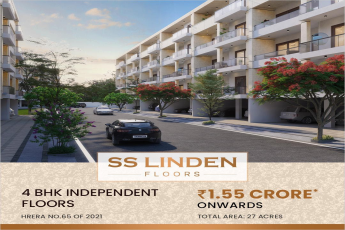 Book 4 BHK independent floors Rs 1.55 Cr onwards at SS Linden Floors, Gurgaon