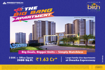 The big bang apartments 3 BHK and office space Rs 1.63 Cr  at Assotech Blith in Sector 99, Gurgaon