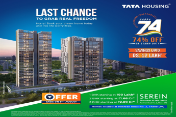 Happy 74% off on stamp duty at Tata Serein in Mumbai