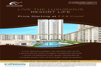 Limited inventory available at Experion Windchants, Gurgaon