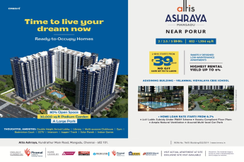Ready-to-occupy homes at Altis Ashraya in Mangadu, Chennai