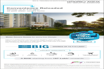Saving up to Rs.10 Lakh* on your water secure home at Godrej Aqua in Banglore