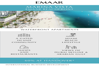 Book Waterfront Apartments at Emaar Marina Vista at Emaar Beachfront in Dubai