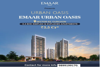 Emaar India Unveils Emaar Urban Oasis: Exclusive 3.4 BHK Residences in Sector 62, Gurgaon