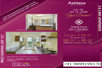 Ashiana Mulberry Phase-2: Redefining Elegance in South Gurgaon with Executive 2 BHK+2T Apartments