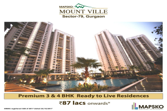 Premium 3 & 4 BHK ready to live residences Rs 87 Lacs onwards at Mapsko Mountville, Gurgaon