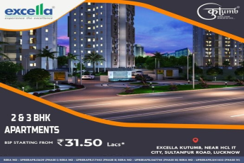 Book 2 & 3 BHK apartments BSP starting from Rs. 31.5 Lac at Excella Kutumb in Gomti Nagar, Lucknow