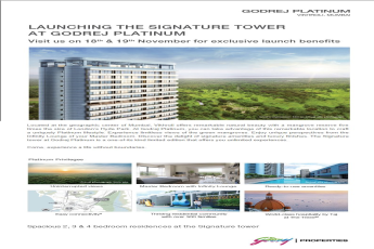Come, experience a life without boundaries at Godrej Platinum in Mumbai