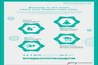 2 & 3 BHK homes starting at Rs 56.2 Lakh at Godrej Rivergreens in Pune