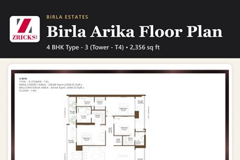 Birla Arika Floor Plan: 4 BHK (2,356 sq ft) With Balcony Decks