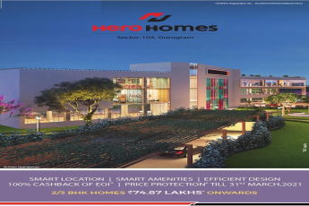 100% cashback of EOI and price protection till 31st march 2021 at at Hero Homes in Gurgaon