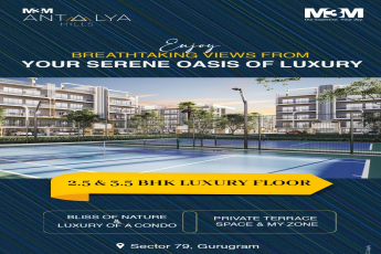 Book 2.5 and 3.5 BHK Luxury floors at M3M Antalya Hills in Sector 79, Gurgaon