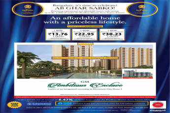 Limited period offer 1, 2 and 3 BHK Rs 13.76 Lac at GM Ambitious Enclave, Bangalore