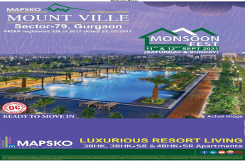 Luxurious resort living 3, 3.5 & 4.5 BHK apartments at Mapsko Mountville in Gurgaon