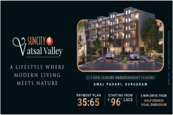 Book 2/3 BHK luxury floors Rs 96 Lac at Suncity Vatsal Valley in Gurgaon