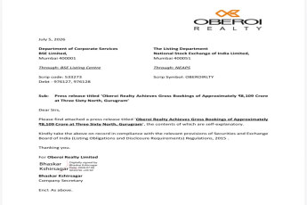 Oberoi Realty Achieves ₹8,109 Crore Bookings || Major Sales Milestone at Three Sixty North || Oberoi Realty's Significant Achievement