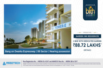 Presenting garden inn residences 2 BHK with dedicated garden Rs 88.72 Lac (all incl.) at Assotech Blith in Gurgaon