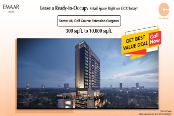 Lease a ready to occupy retail space right on GCX today at Emaar Colonnade in Sector 66, Gurgaon