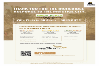 Booking open at The Prestige City in Sarjapur Road, Bengalore