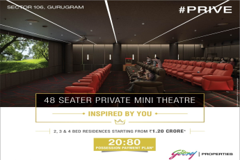 48 seater private mini theater at Godrej Prive in Gurgaon