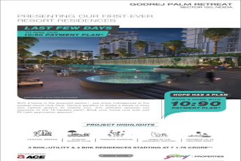 Avail 10:90 Payment Plan at Godrej Palm Retreat, Noida