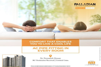 AC pipe fitting in every room at R Sheladia Palladian, Ahmedabad