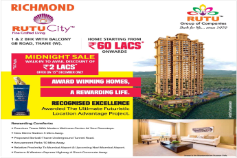 Walk in to avail discount of Rs. 2 lakhs at Rutu City Richmond in Mumbai