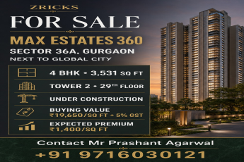 Explore Max Estates 360 in Sector 36A, Gurgaon || Secure Your 4 BHK in Tower 2 Today || Invest in Luxury Living at Max Estates 360