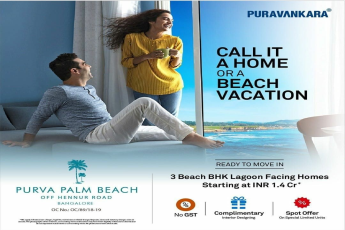 3 BHK lagoon facing homes starting at INR 1.4 Cr at Purva Palm Beach, Bangalore