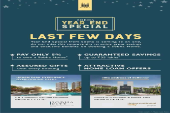 Enjoy great savings and exclusive benefits on booking a Sobha Home during Sobha Year End Special