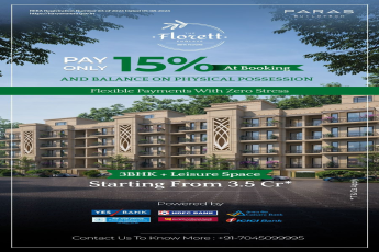 Paras Buildtech's Florett Enclave: Flexible Payment Plan || Pay Only 15% at Booking: The Florett Enclave || New Opportunity: 3BHK Luxury Floors in The Florett Enclave