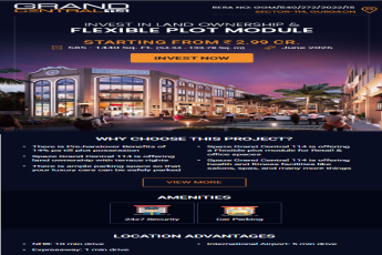 Hurry flexible plot module for retail & office spaces at Spaze Grand Central 114, Gurgaon