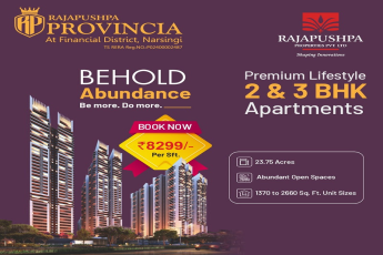 Book now Rs 8299 per sqft at Rajapushpa Provincia in Narsingi, Hyderabad